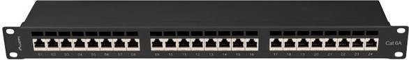 Patchpaneel 24 poorten 1U Cat 6A zwart