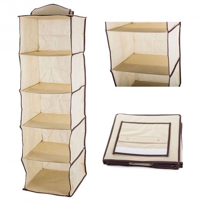 Hanging Wardrobe Organizer with 5 Shelves