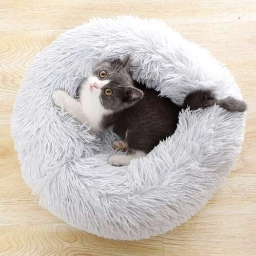 Fluffy Pet Bed Gray