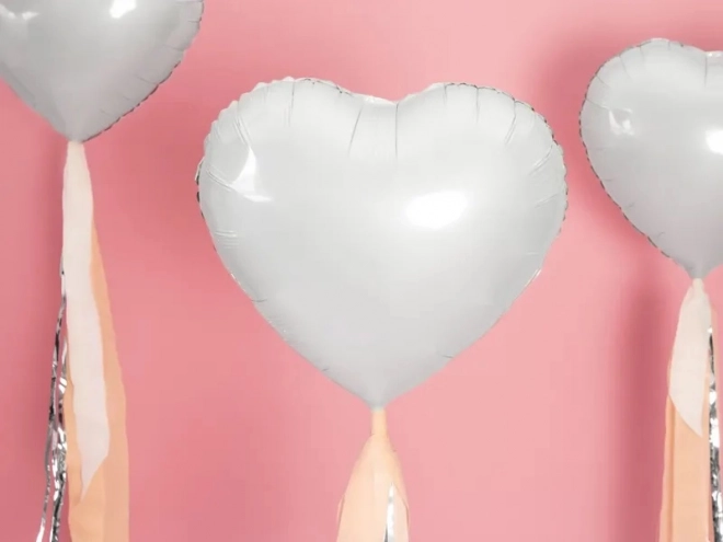 Folieballon hart wit 45 cm