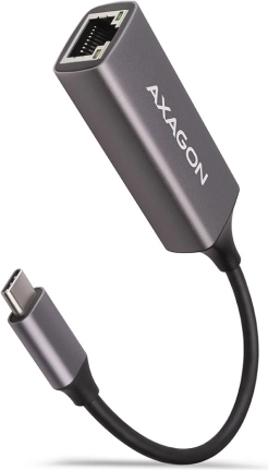 AXAGON USB‑C Gigabit‑Ethernet‑Adapter, automatische Installation, Metall, titanfarben grau