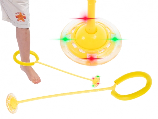 Hula hoop been springbal verlicht LED geel