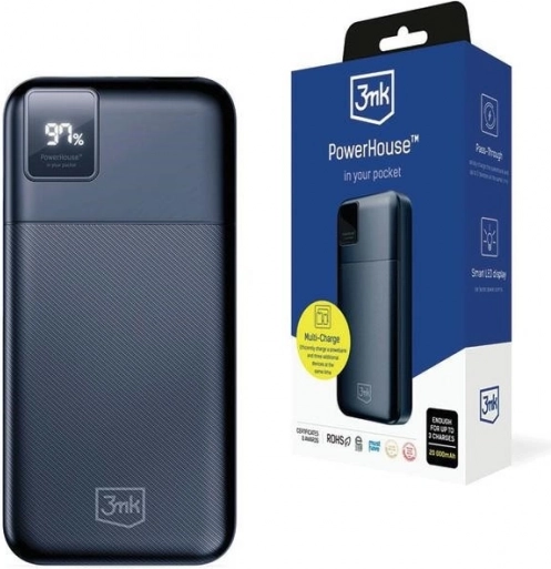 Powerbank 3mk PowerHouse 20000 mAh met snel opladen QC 3.0 en PD