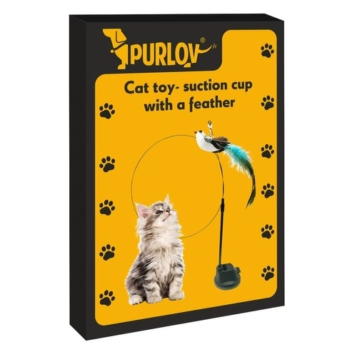 Kattenspeeltje met zuignap en vogeltje