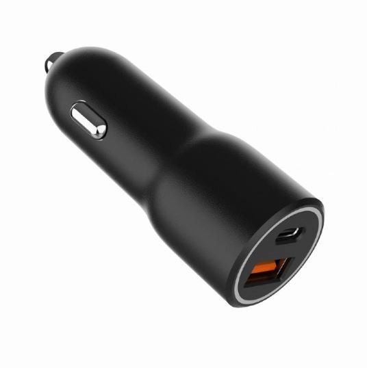Fast Black USB-A/USB-C Car Charger 38W PD