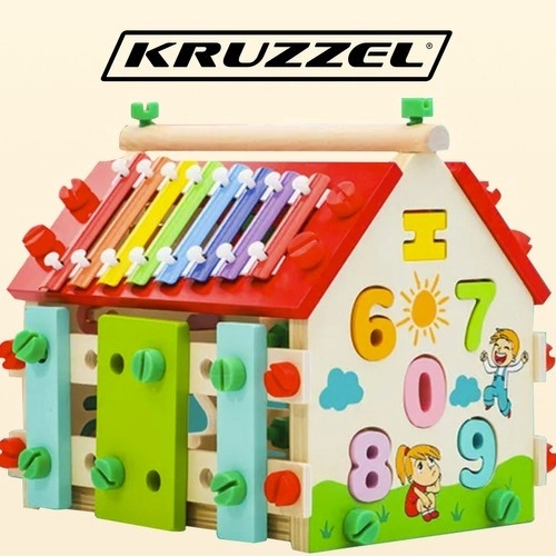 Houten educatief huisje voor kinderen DIY