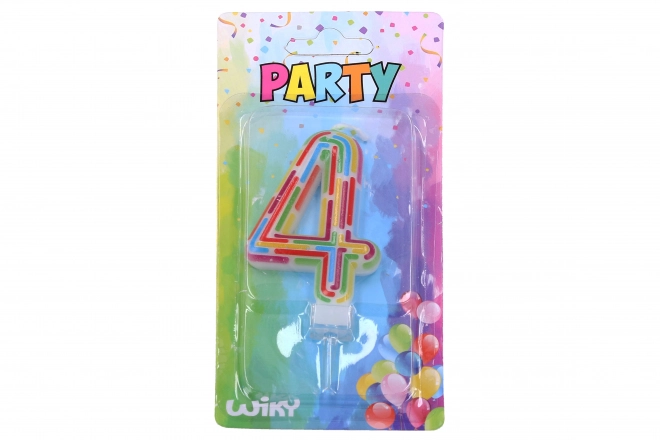Feest kaars nummer 4 Strepen