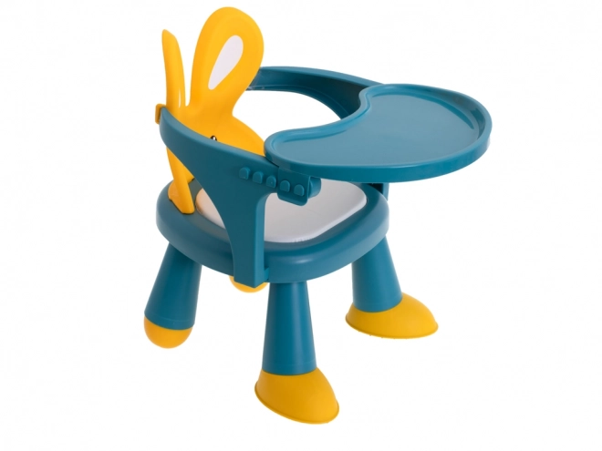 Stoelen om te voeden en spelen geel en blauw