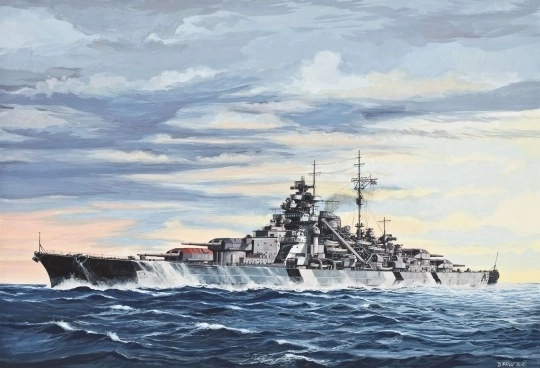 Plastic model oorlogsschip Bismarck