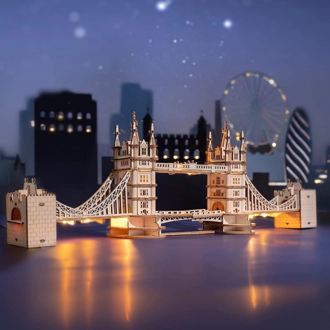 Robotic Wooden 3D Puzzle Tower Bridge Light-Up