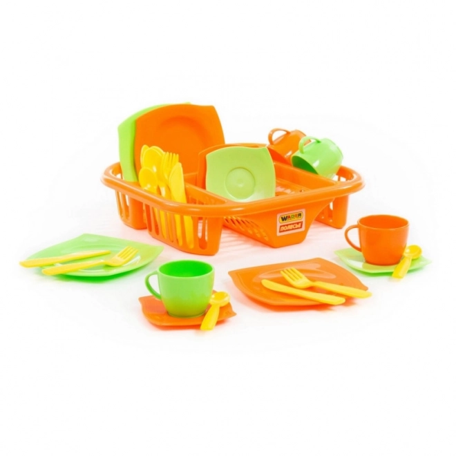 Kinderset vaatwerk met afdruiprek