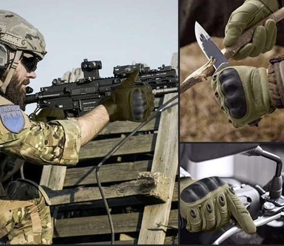 Khaki Tactical Touch Gloves L