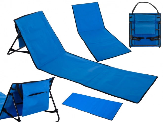 Strandmat met rugleuning - marineblauw