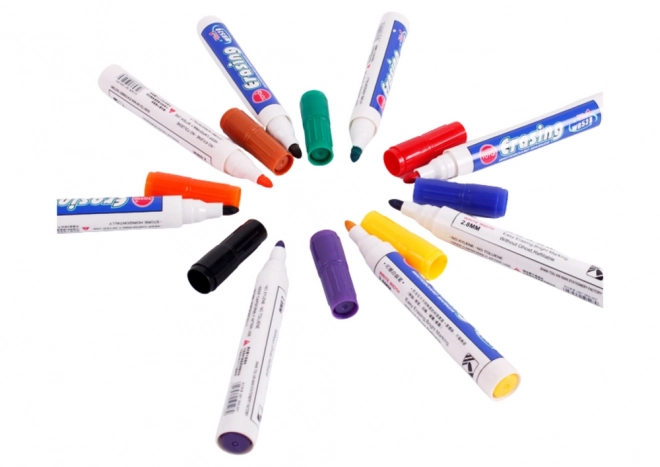Set van 8 gekleurde markers voor whiteboards