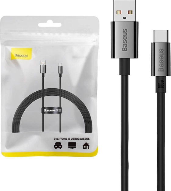 USB‑C charging and data cable BASEUS Superior with display 100 W 1.5 m black
