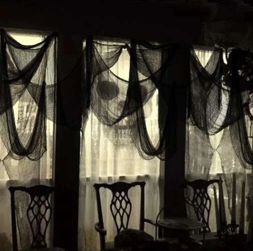 Halloweendecoratie spinnenweb 198 x 76 cm