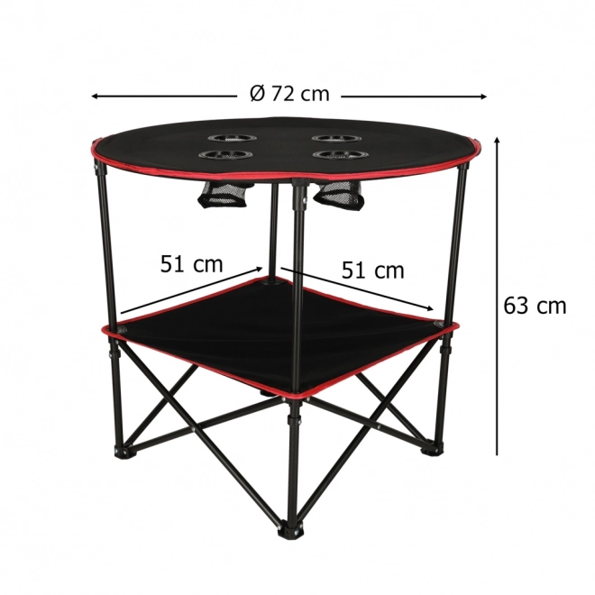 Table de camping pliable avec housse noire
