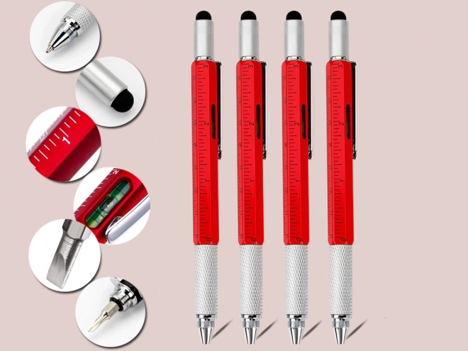 Multifunctional Pen Screwdriver Multitool 6-in-1 with Level and Clip