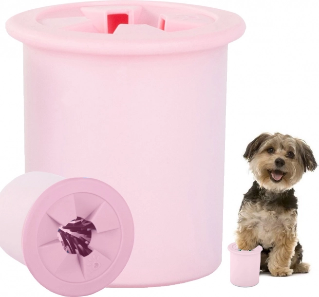 Nettoyeur de pattes en silicone pour chiens et chats – Rose