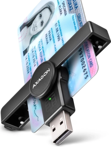 Klappbarer Taschenleser für Chip- und ID‑Karten USB‑A AXAGON PocketReader