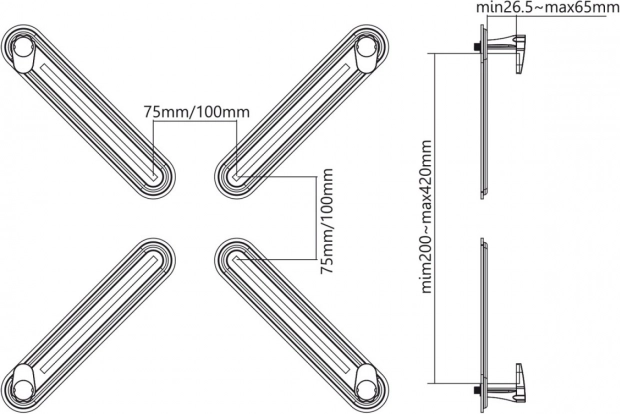 Adapter für Monitore ohne VESA-Standardöffnungen MC-899