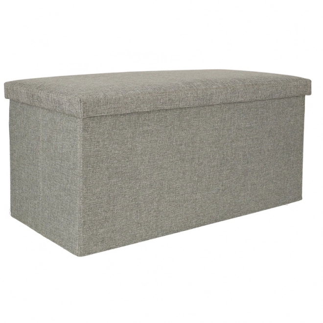 Grijze opvouwbare poef met opbergruimte 76x38x38 cm