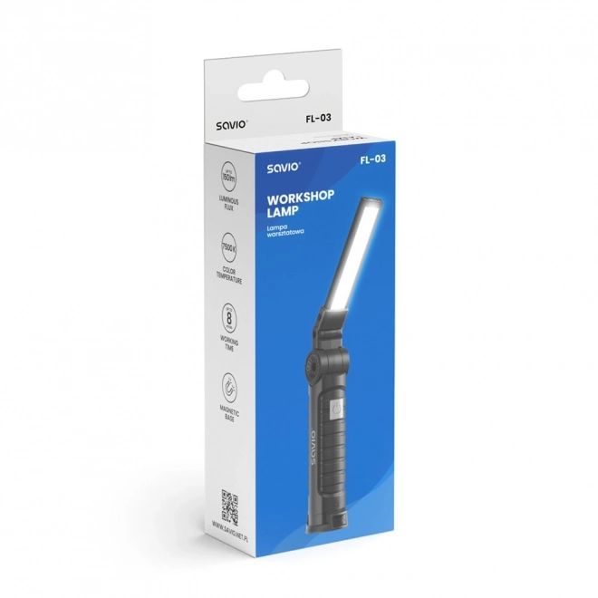 Accu LED werkplaatslamp met verstelbare kop