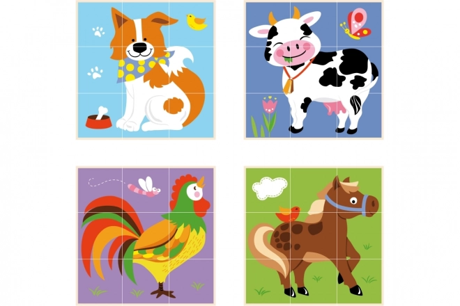 Viga Wooden Animal Puzzle Blocks