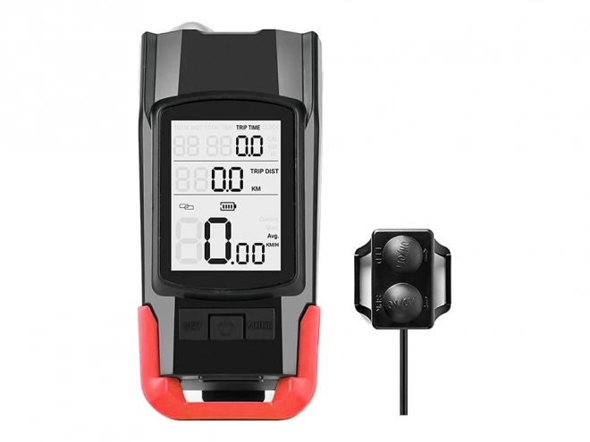 3-in-1 Bike LED Light with Horn and Counter