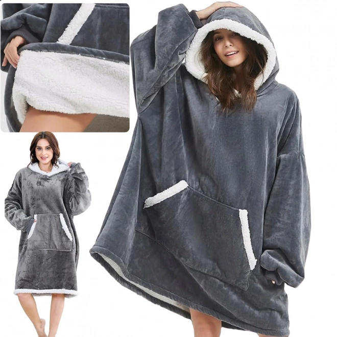 Warme oversized hoodie met capuchon