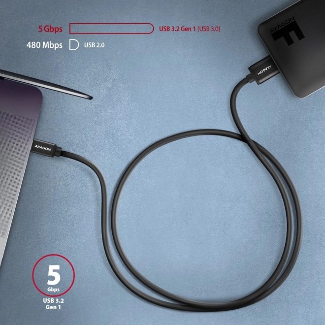 Câble Micro-B USB vers USB-C 3.2 Gen 1 1m 3A ALU PVC
