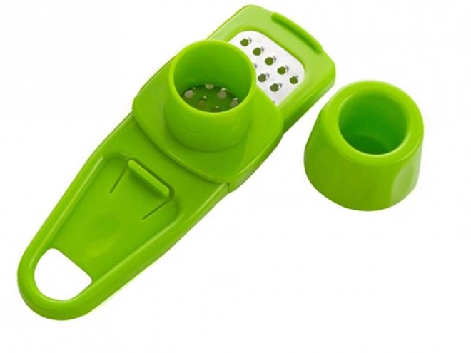 Mini-rasp voor knoflook en gember met veiligheidshouder – groen