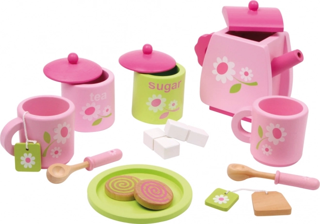 Houten theeset Roos
