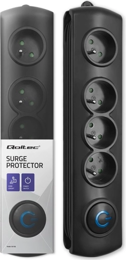 Overspannings-verlengdoos 4× stopcontact, kabel 2,5 m met voetschakelaar Quick Switch