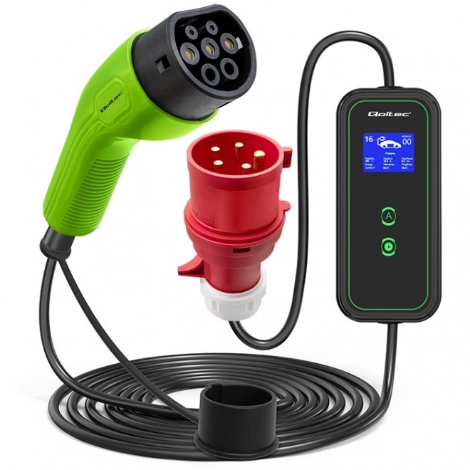 Mobile Charger for Electric Cars Qoltec 11 kW with Display and Regulation