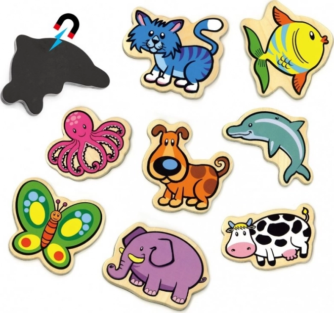 Bunte Holzmagnete Tiere - Set 20 Stk.