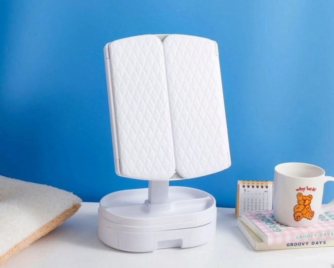 Opvouwbare cosmetische LED spiegel met verlichting en vergroting