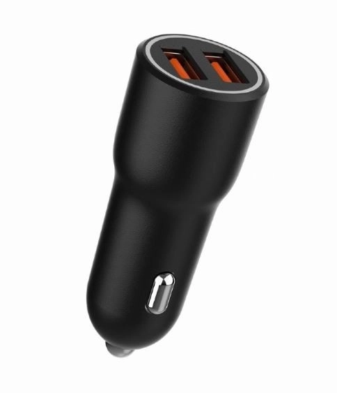 Autolader 2xUSB-A QC3.0 36W zwart