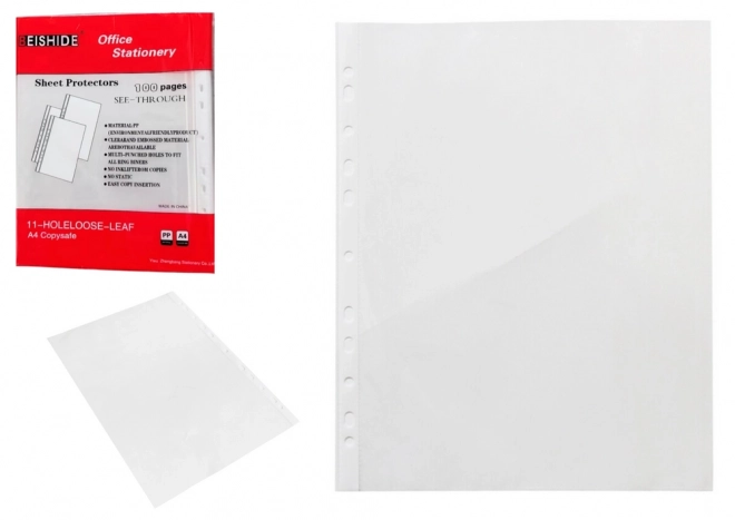 Transparent Document Sleeves A4 100 Pack