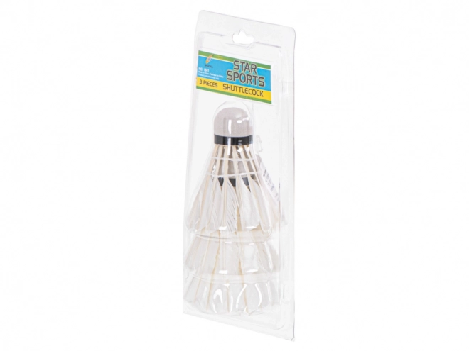 Badmintonshuttles van veren - set van 3 stuks