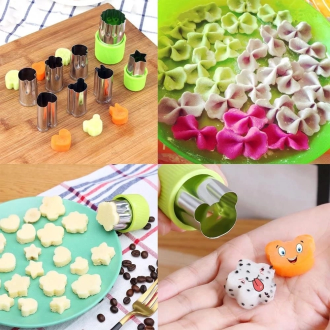 Set van 8 fruit- en groentesnijvormen