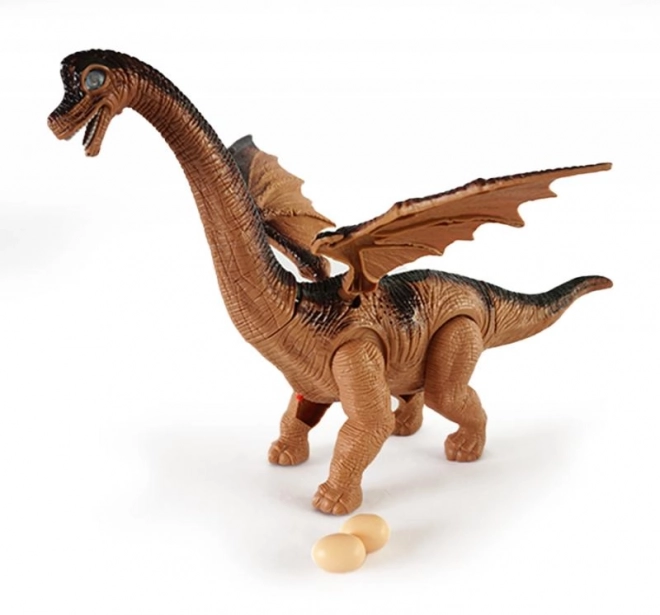 Dinosaurus op batterijen, legt eieren