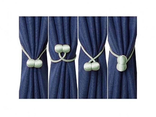 Decorative magnetic clips for curtains – Green