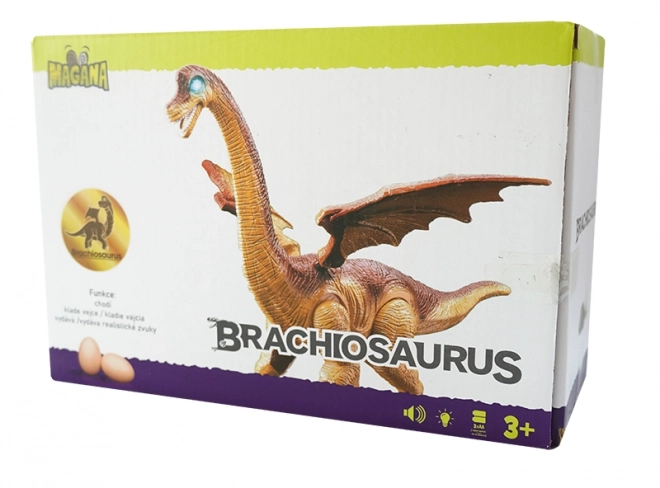 Dinosaurus op batterijen, legt eieren