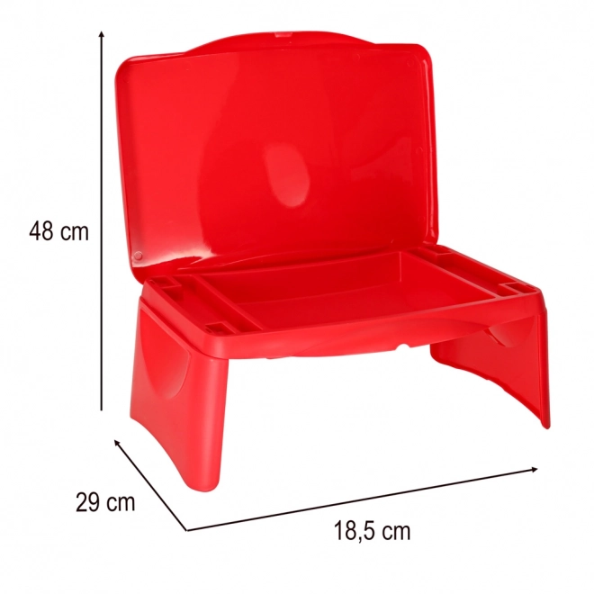 Kinderautotafel met opbergruimte rood