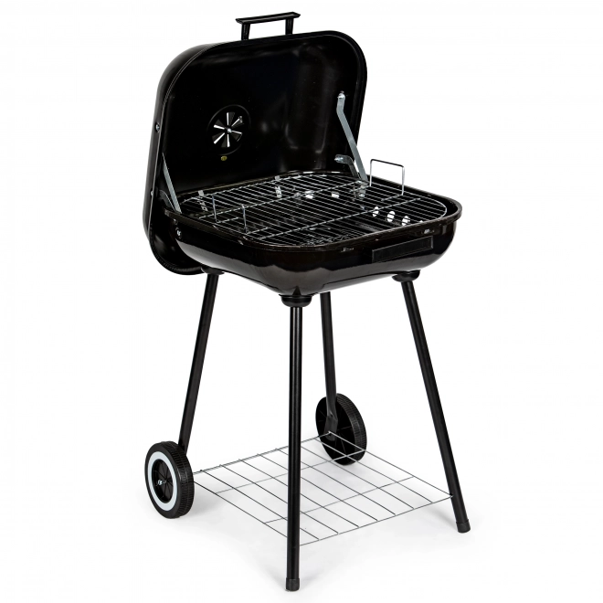 Moderner Grill mit Deckel und Rollen