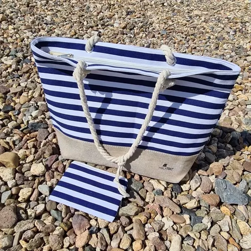 Large nautical style beach and picnic bag