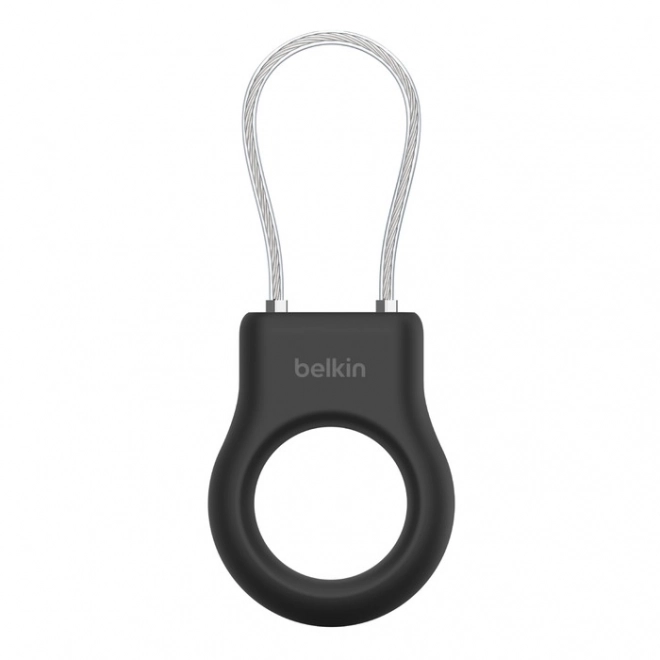 Support sécurisé avec câble pour AirTag noir