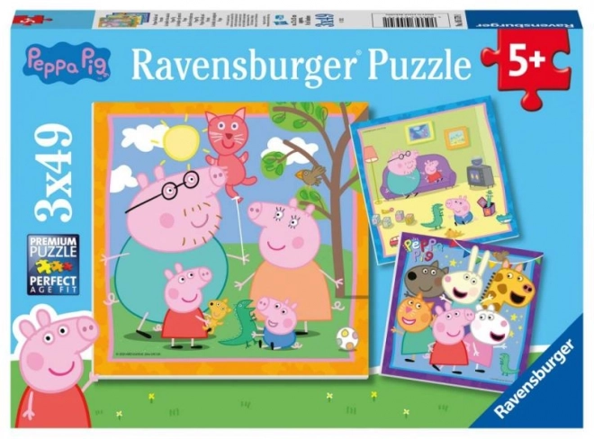 Puzzel Peppa Pig 3x49 stukjes