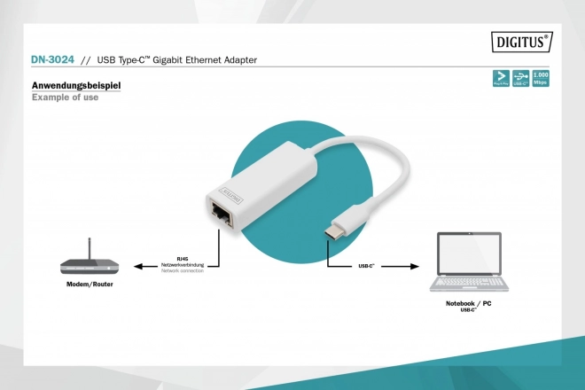 adaptateur USB-C vers Ethernet Gigabit